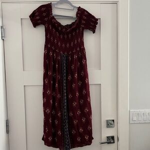 Xhilaration Burgundy Floral Maxi Dress